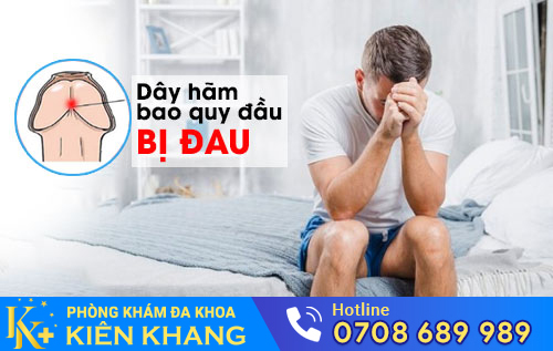 Dây hãm bao quy đầu bị đau