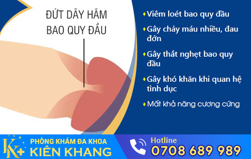 Đứt dây hãm bao quy đầu - Cần được xử lý kịp thời