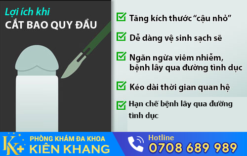 Rất nhiều lợi ích cắt bao quy đầu sớm