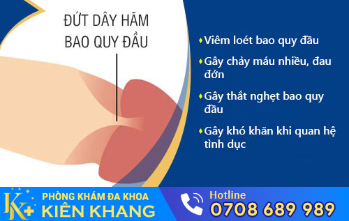 Tác hại của đứt dây hãm bao quy đầu