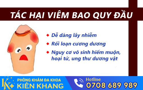 Viêm nhiễm bao quy đầu gây nên nhiều biến chứng nguy hiểm