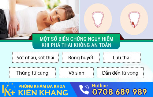 phá thai sẽ dẫn đến nhiều biến chứng nguy hiểm